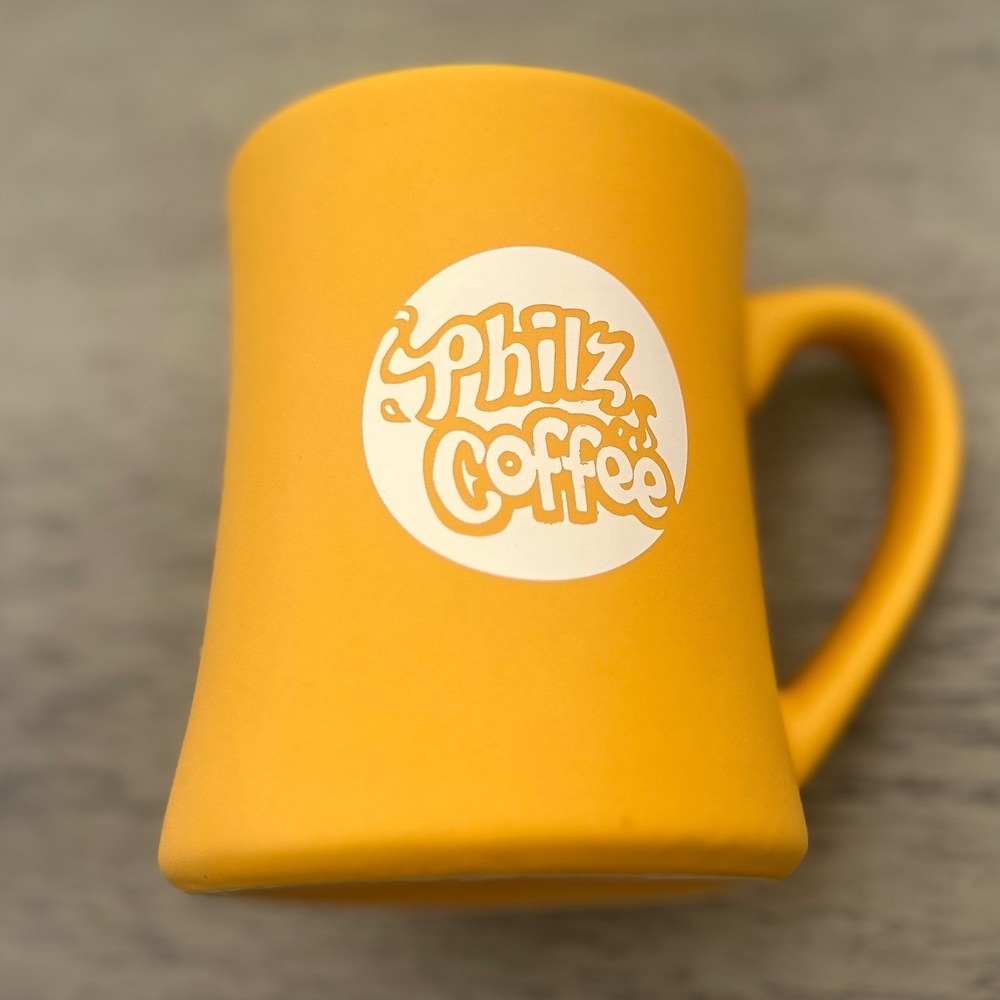 Philz Coffee Mission Made San Francisco Yellow Matte Ceramic Mug 5in Cup